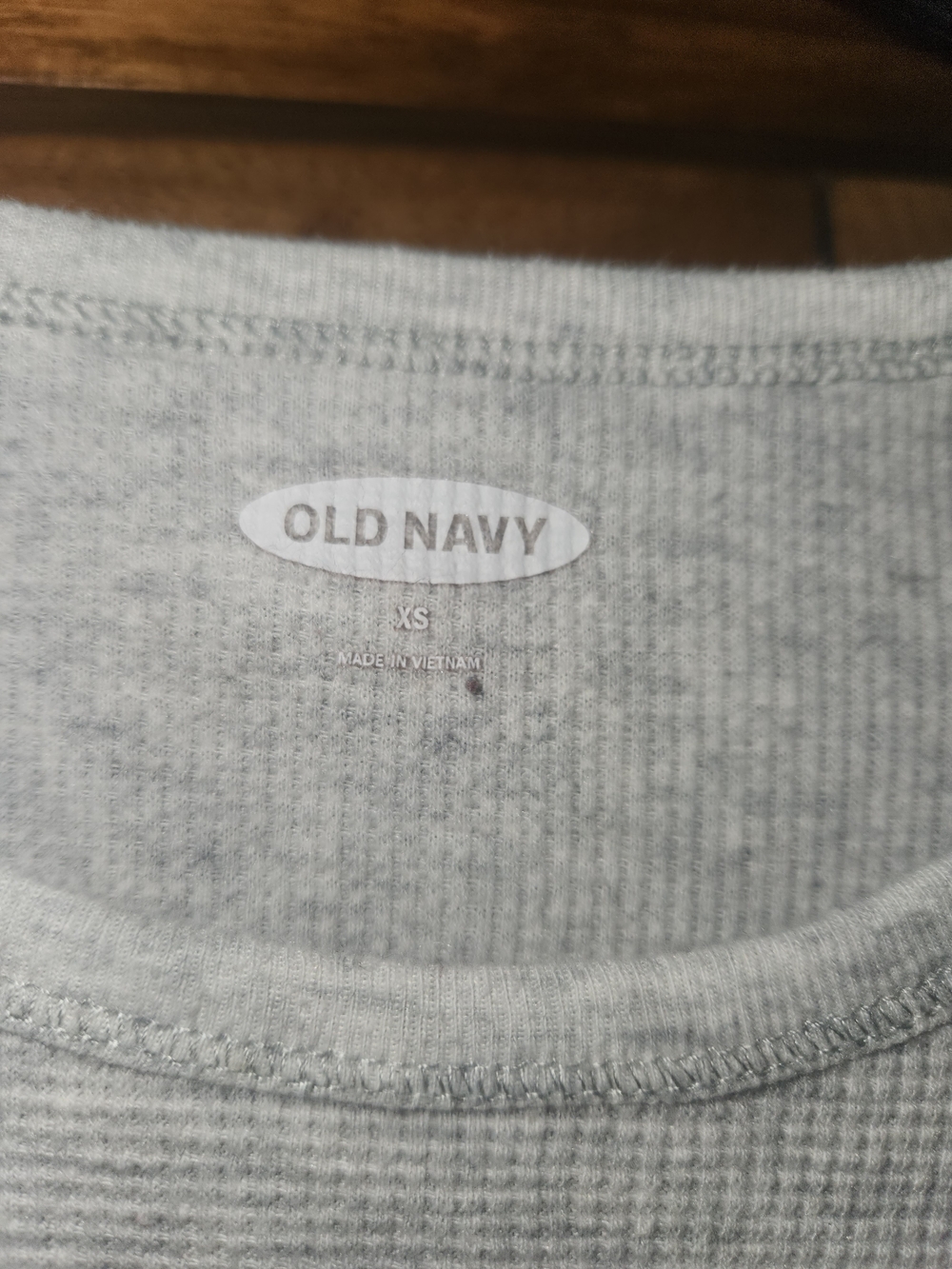 Old Navy Light Gray Thermal Crew Neck Top